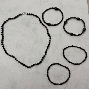 Black Beaded Jewelry Set